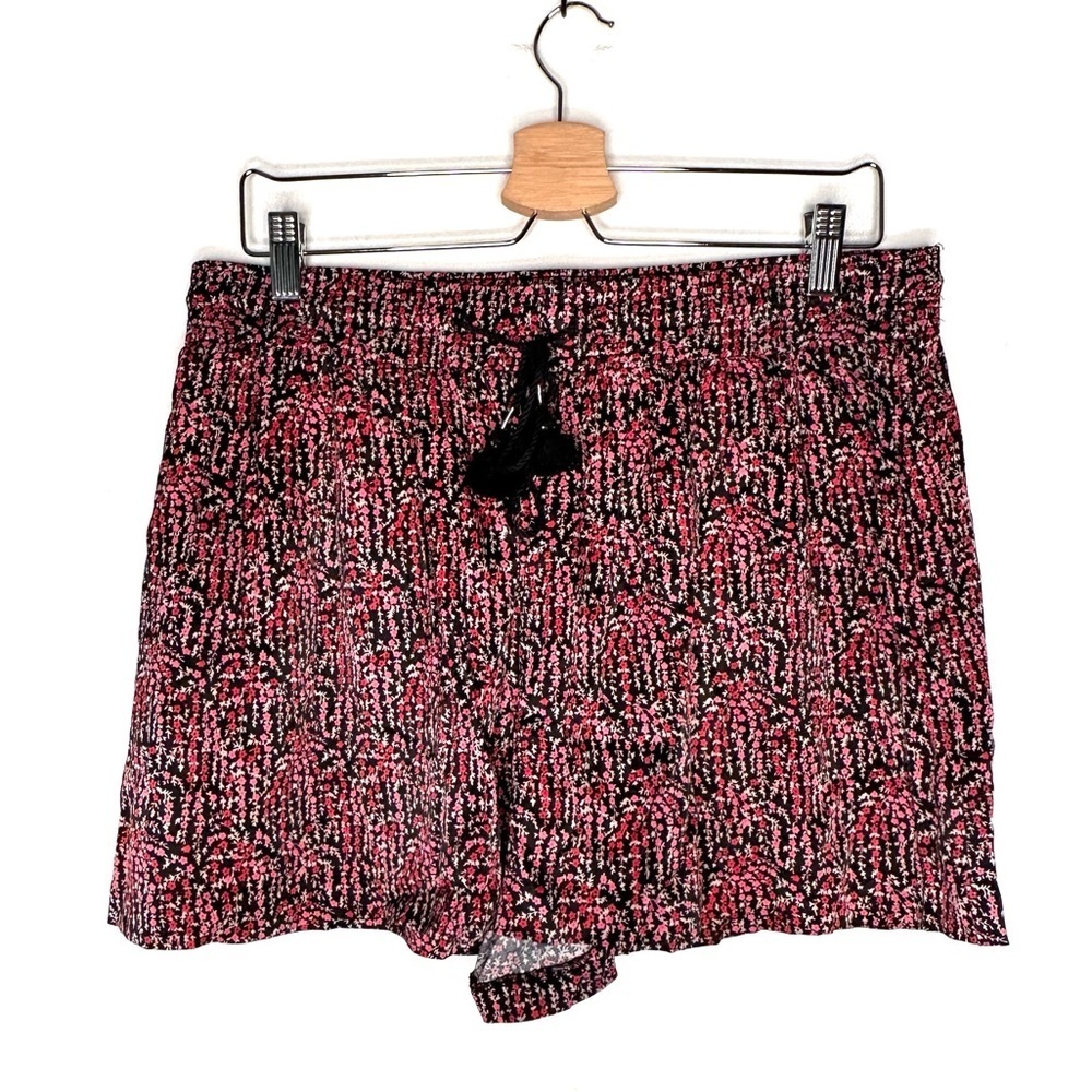 Loft | Pink Floral Elastic Waist Pull On Rayon Shorts Size Medium